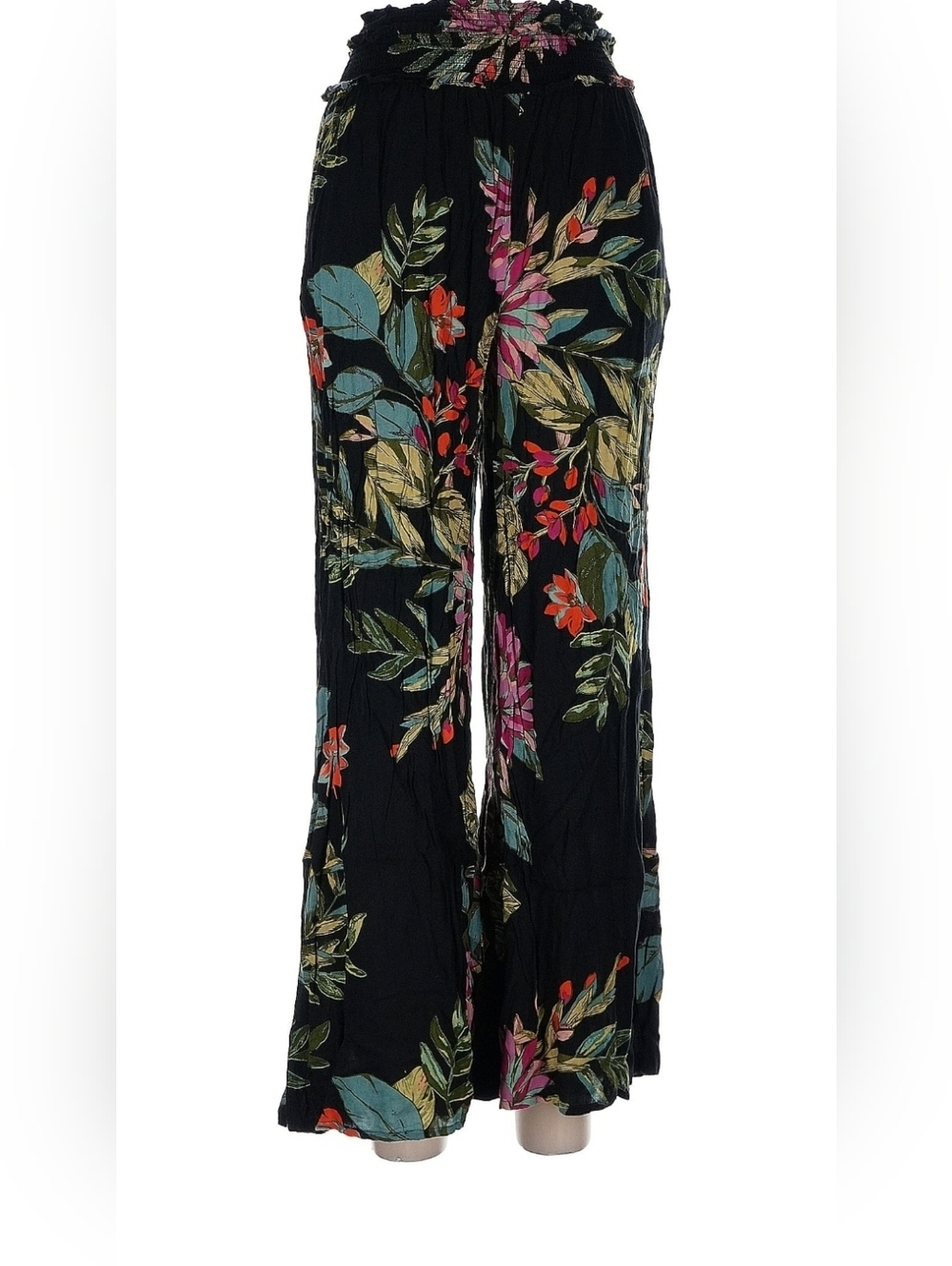 Patrons of Peace Black Floral Wide-Leg Paperbag Waist Pants - Picture 4 of 8
